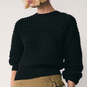 Mango Puff-sleeve Knitted Sweater S